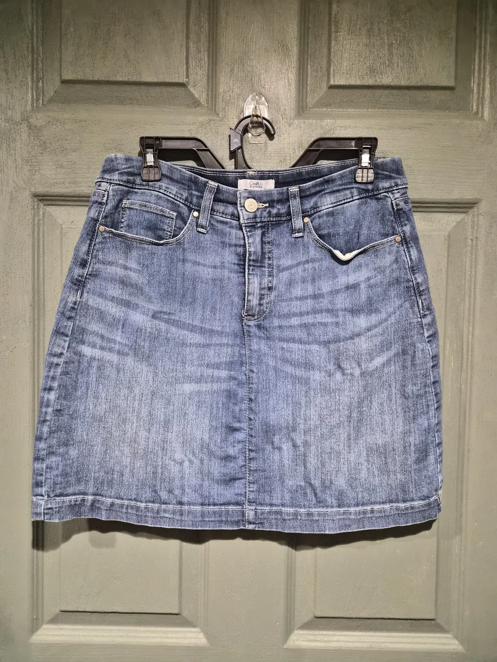 croft & barrow Light Blue Denim Mini Skirt